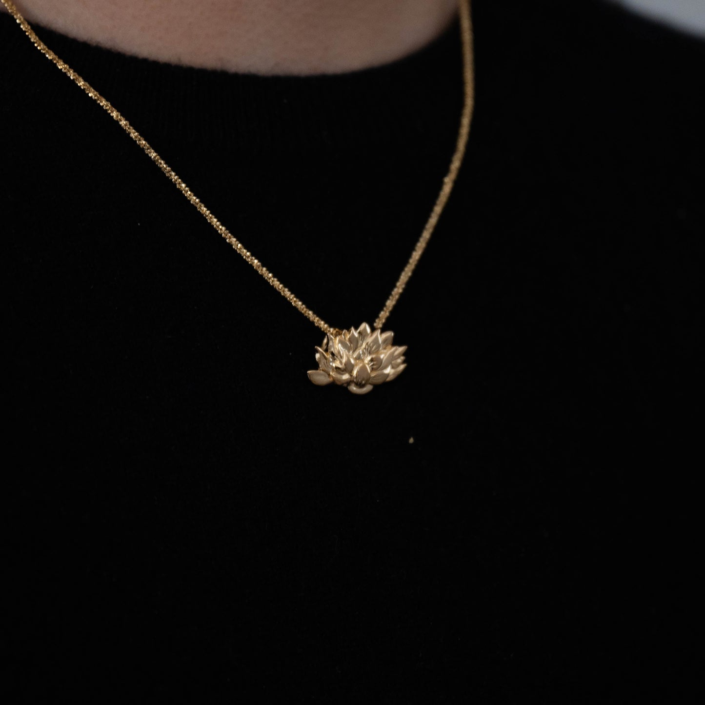 Gold Lotus Necklace