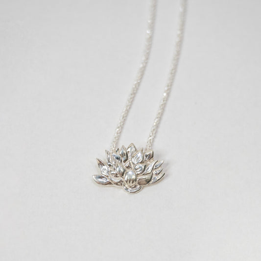 Silver Lotus Necklace